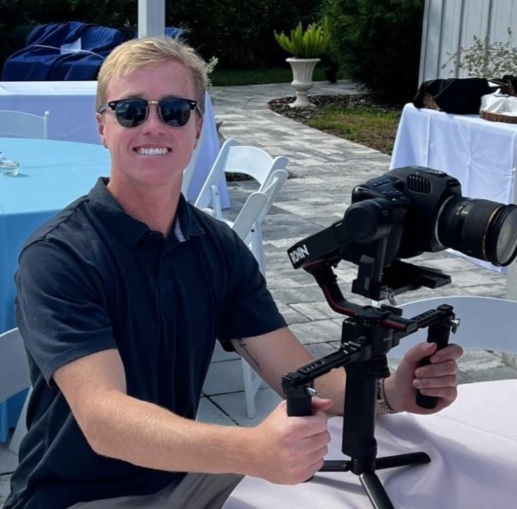 Bradley Dunham with a camera on a gimbal