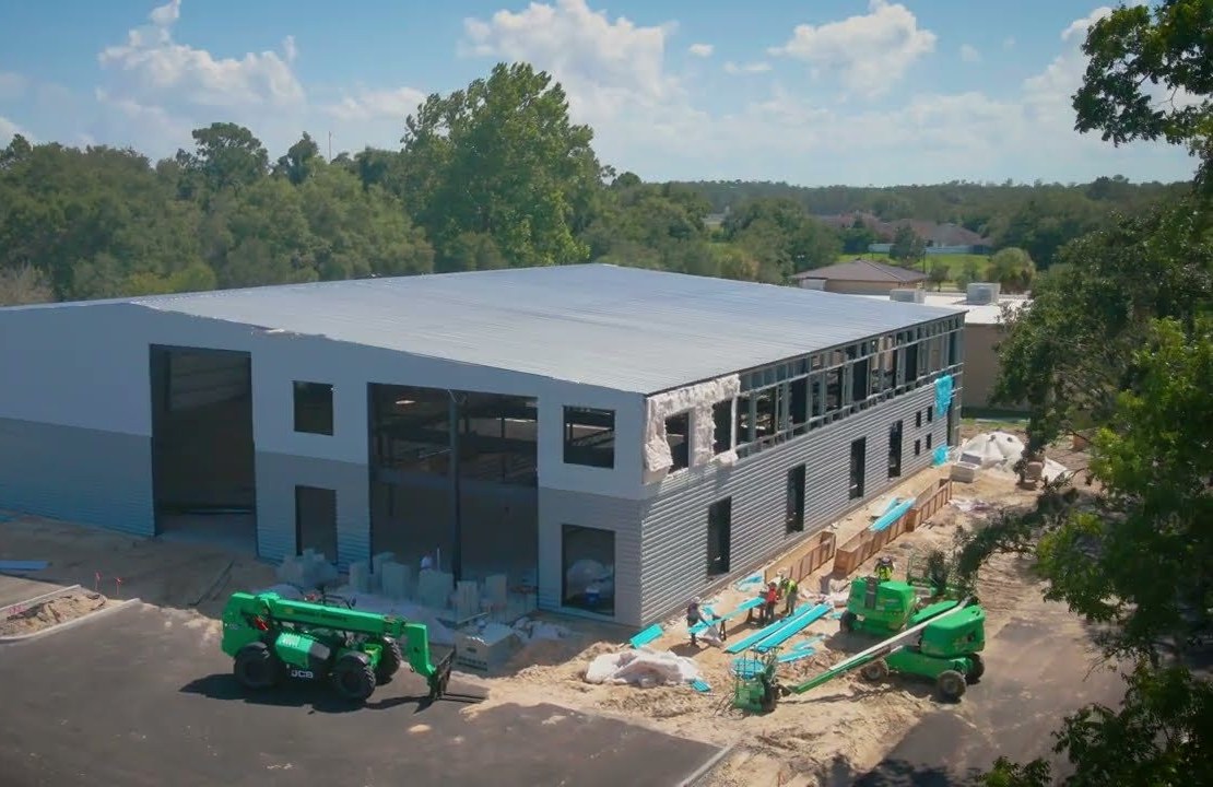 Aerial view of Mercy Hill Church under construction