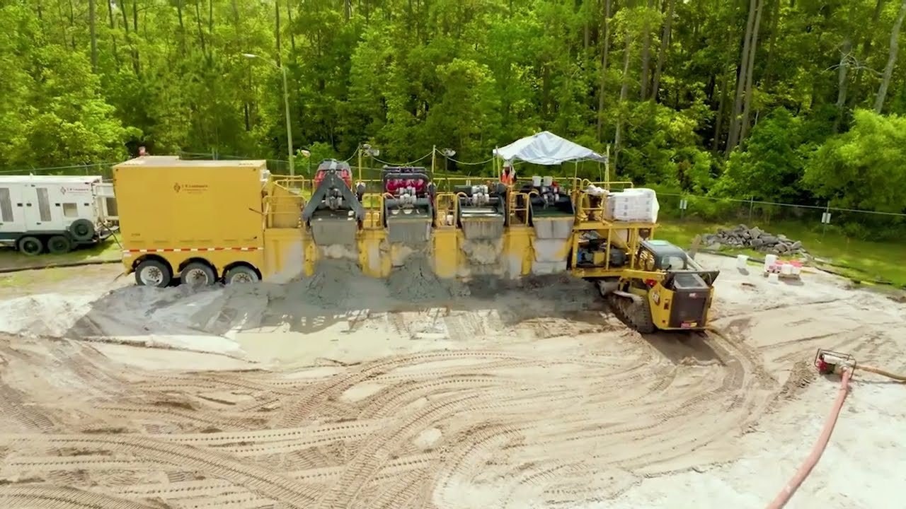 Aerial view of a directional drilling operation